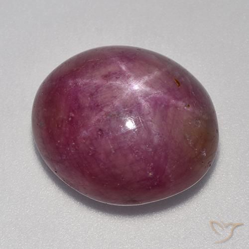 17.49 ct Purple Star Ruby Stone, Natural Star Ruby in Oval Cabochon Shape for Sale