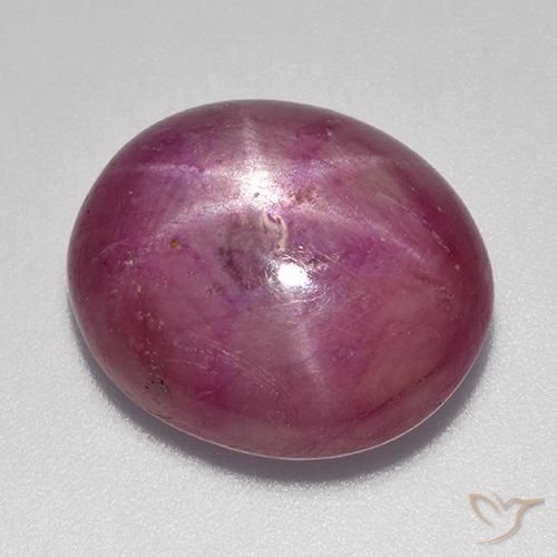 16.49 ct Purple Star Ruby Stone, Natural Star Ruby in Oval Cabochon Shape for Sale