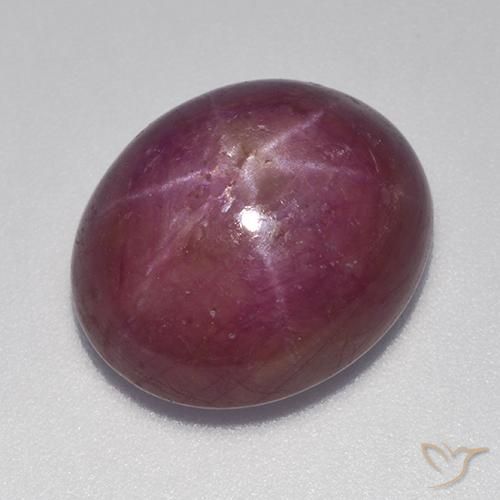 17.70 ct Purple Star Ruby Gemstone, Star Ruby Gem in Oval Cabochon Shape for Sale.