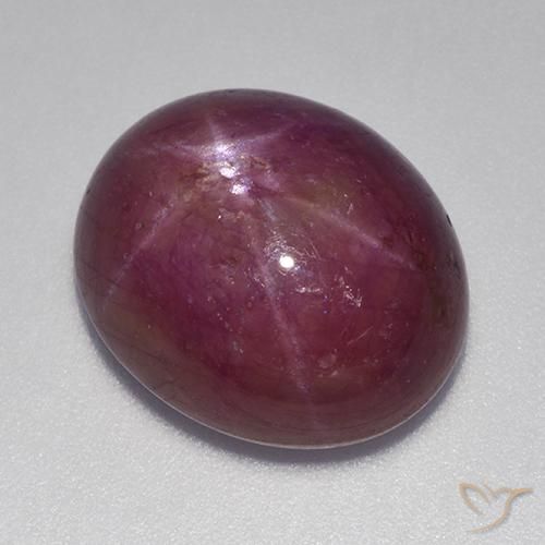 17.70 ct Purple Star Ruby Stone, Natural Star Ruby in Oval Cabochon Shape for Sale