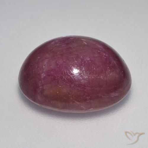 Star Ruby Gemstone in 15.8 x 13.3 mm Size for Sale, Star Ruby Stone in Medium-Dark Purple Color