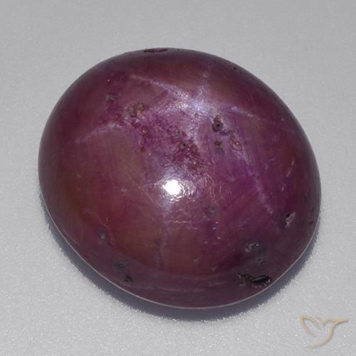14.94 ct Purple Star Ruby Stone, Natural Star Ruby in Oval Cabochon Shape for Sale