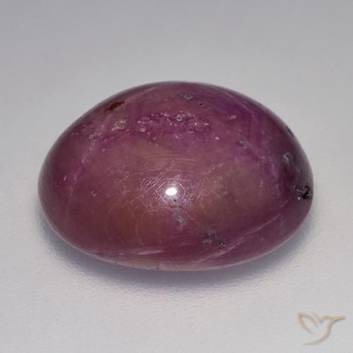 Star Ruby Gemstone in 15.1 x 13.6 mm Size for Sale, Star Ruby Stone in Medium-Dark Purple Color