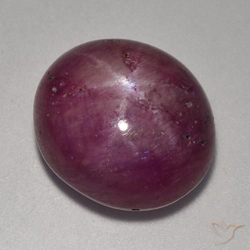 18.41 ct Purple Star Ruby Stone, Natural Star Ruby in Oval Cabochon Shape for Sale
