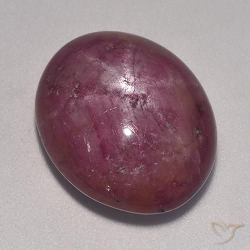 15.26 ct Purple Star Ruby Stone, Natural Star Ruby in Oval Cabochon Shape for Sale