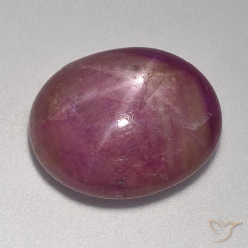 15.00 ct Purple Star Ruby Stone, Natural Star Ruby in Oval Cabochon Shape for Sale