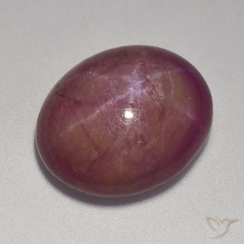 14.20 ct Purple Star Ruby Stone, Natural Star Ruby in Oval Cabochon Shape for Sale