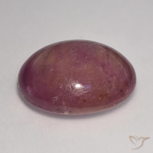 Star Ruby Gemstone in 15.8 x 13.3 mm Size for Sale, Star Ruby Stone in Grayish Magenta Color
