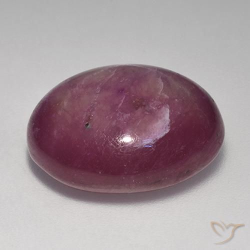 Star Ruby Gemstone in 16.9 x 14.5 mm Size for Sale, Star Ruby Stone in Plum Purple Color