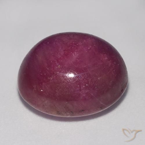 Star Ruby Gemstone in 14.3 x 13 mm Size for Sale, Star Ruby Stone in Raspberry Red Color