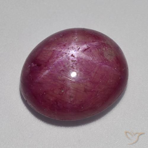 12.64 ct Purple Star Ruby Stone, Natural Star Ruby in Oval Cabochon Shape for Sale