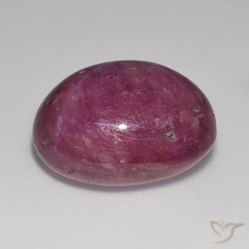 Star Ruby Gemstone in 15.6 x 12.8 mm Size for Sale, Star Ruby Stone in Medium-Dark Purple Color
