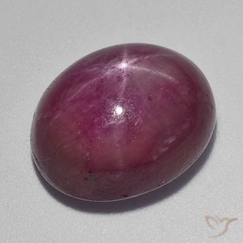 17.79 ct Purple Star Ruby Stone, Natural Star Ruby in Oval Cabochon Shape for Sale
