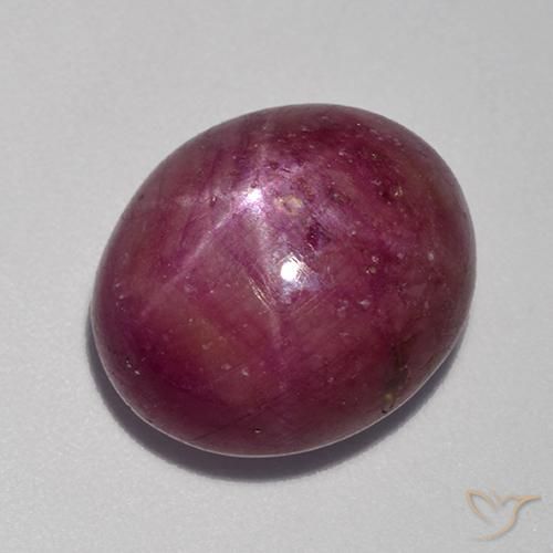 14.52 ct Purple Star Ruby Stone, Natural Star Ruby in Oval Cabochon Shape for Sale