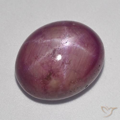 13.63 ct Purple Star Ruby Stone, Natural Star Ruby in Oval Cabochon Shape for Sale