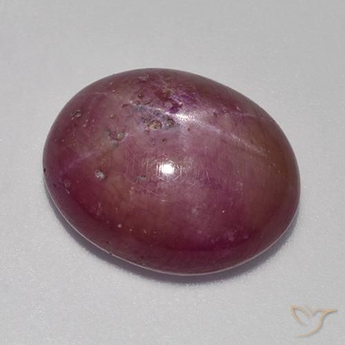 9.53 ct Purple Star Ruby Stone, Natural Star Ruby in Oval Cabochon Shape for Sale