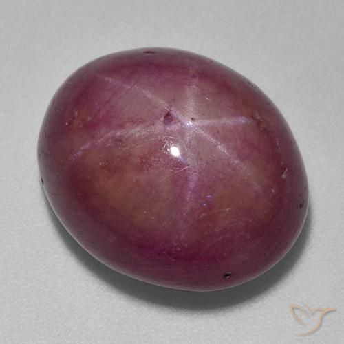 18.74ct Natural Medium-Dark Purple Star Ruby, Oval, Opaque