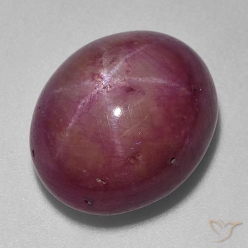 18.74 ct Purple Star Ruby Stone, Natural Star Ruby in Oval Cabochon Shape for Sale