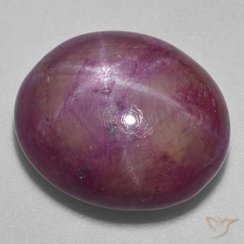 22.76 ct Purple Star Ruby Stone, Natural Star Ruby in Oval Cabochon Shape for Sale