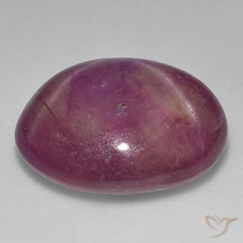 Star Ruby Gemstone in 17.9 x 15.4 mm Size for Sale, Star Ruby Stone in Grayish Magenta Color