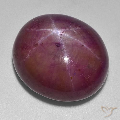 35.80 ct Purple Star Ruby Stone, Natural Star Ruby in Oval Cabochon Shape for Sale