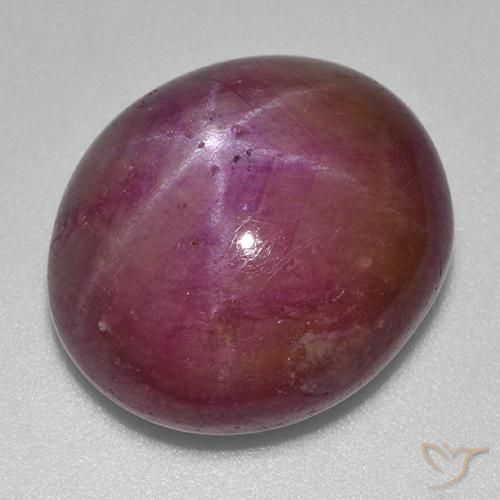 23.70 ct Purple Star Ruby Stone, Natural Star Ruby in Oval Cabochon Shape for Sale