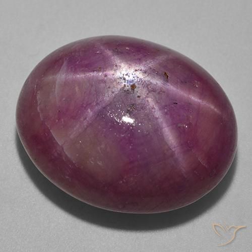 33.20 ct Purple Star Ruby Stone, Natural Star Ruby in Oval Cabochon Shape for Sale