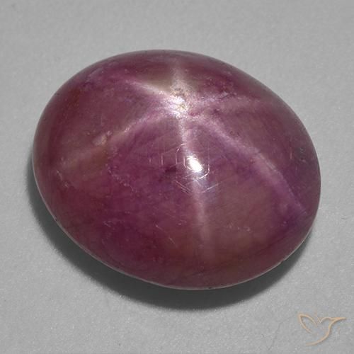 13.87 ct Purple Star Ruby Stone, Natural Star Ruby in Oval Cabochon Shape for Sale
