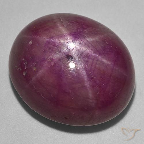 Medium-Dark Reddish Purple Star Ruby Gem - 40.4ct Oval Cabochon (ID: 522394)
