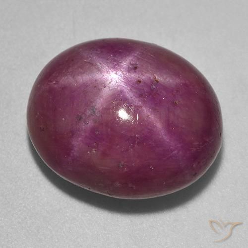 14.31 ct Purple Star Ruby Stone, Natural Star Ruby in Oval Cabochon Shape for Sale