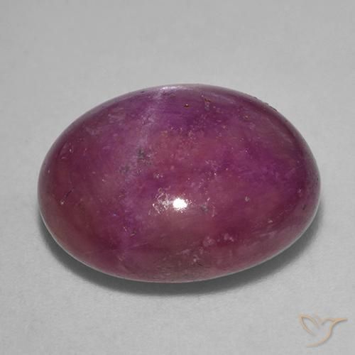 Star Ruby Gemstone in 14.6 x 12.3 mm Size for Sale, Star Ruby Stone in Medium-Dark Reddish Purple Color