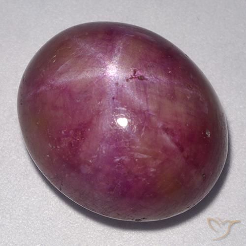 24.55 ct Purple Star Ruby Stone, Natural Star Ruby in Oval Cabochon Shape for Sale