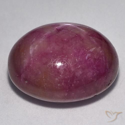 Star Ruby Gemstone in 17.3 x 14.7 mm Size for Sale, Star Ruby Stone in Reddish Purple Color