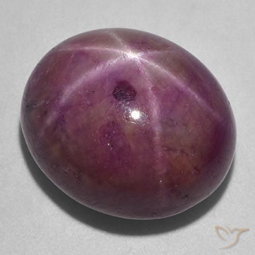36.24 ct Purple Star Ruby Stone, Natural Star Ruby in Oval Cabochon Shape for Sale