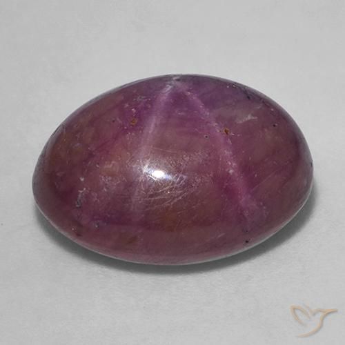 Star Ruby Gemstone in 16.2 x 13.3 mm Size for Sale, Star Ruby Stone in Medium-Dark Purple Color