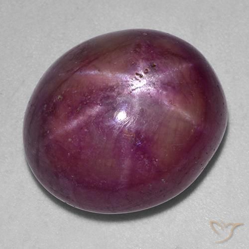 19.78 ct Purple Star Ruby Stone, Natural Star Ruby in Oval Cabochon Shape for Sale