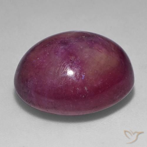 Star Ruby Gemstone in 15.9 x 13.9 mm Size for Sale, Star Ruby Stone in Medium-Dark Purple Color