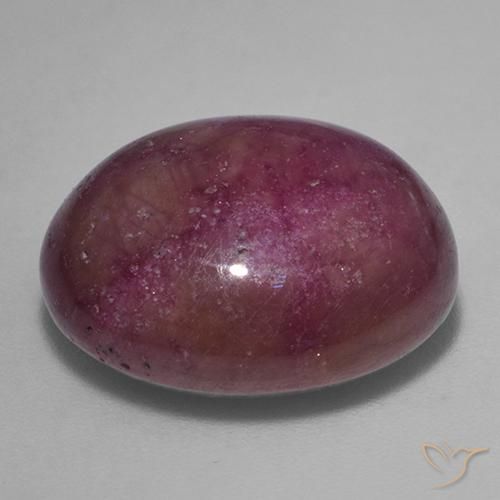 Star Ruby Gemstone in 16.6 x 14.8 mm Size for Sale, Star Ruby Stone in Grayish Magenta Color
