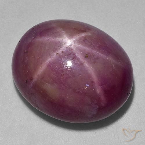 25.16 ct Purple Star Ruby Stone, Natural Star Ruby in Oval Cabochon Shape for Sale