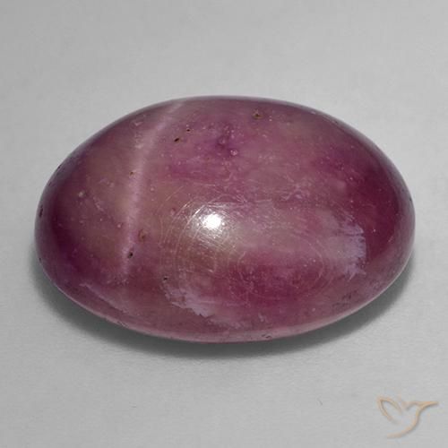 Star Ruby Gemstone in 18 x 15.2 mm Size for Sale, Star Ruby Stone in Grayish Magenta Color