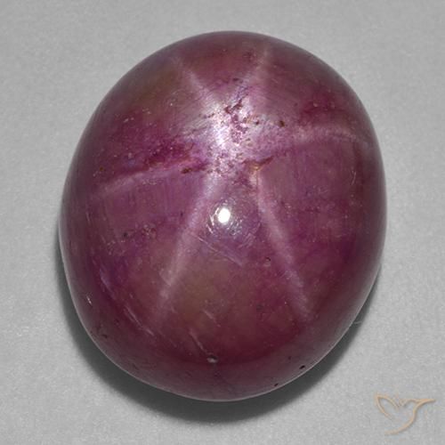 27.24 ct Purple Star Ruby Stone, Natural Star Ruby in Oval Cabochon Shape for Sale