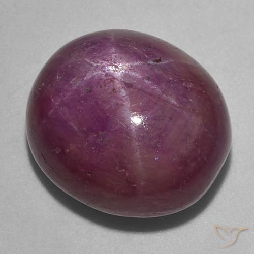 24.49 ct Purple Star Ruby Stone, Natural Star Ruby in Oval Cabochon Shape for Sale