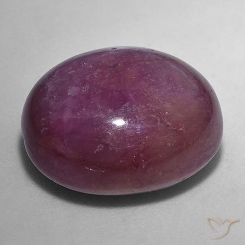 Star Ruby Gemstone in 16.5 x 15 mm Size for Sale, Star Ruby Stone in Medium-Dark Purple Color