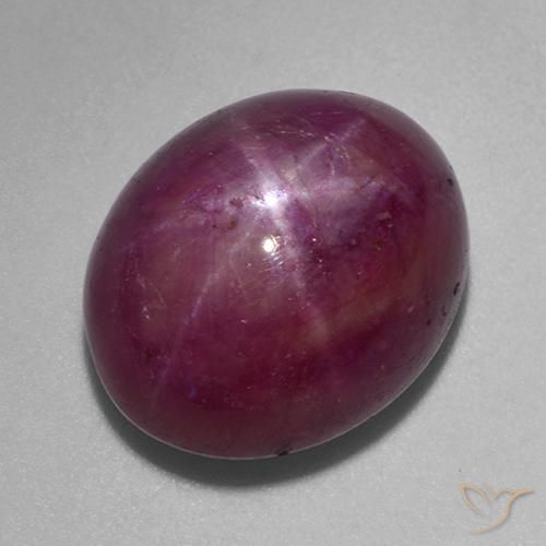 15.62 ct Purple Star Ruby Stone, Natural Star Ruby in Oval Cabochon Shape for Sale
