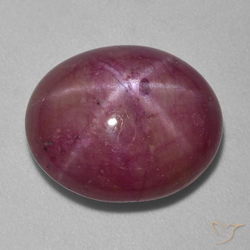 11.99ct Natural Medium Purple Star Ruby, Oval, Opaque