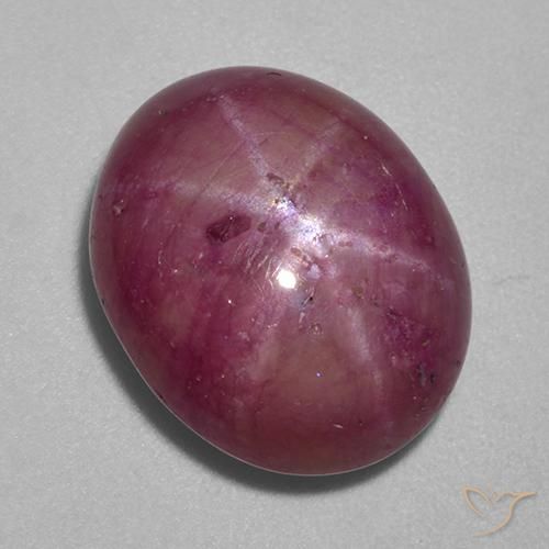 11.99 ct Purple Star Ruby Stone, Natural Star Ruby in Oval Cabochon Shape for Sale