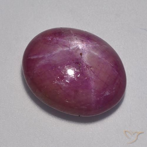 12.90 ct Purple Star Ruby Stone, Natural Star Ruby in Oval Cabochon Shape for Sale
