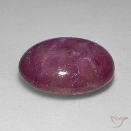 Star Ruby Gemstone in 15.4 x 12.8 mm Size for Sale, Star Ruby Stone in Medium-Dark Purple Color