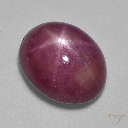 12.45 ct Purple Star Ruby Stone, Natural Star Ruby in Oval Cabochon Shape for Sale