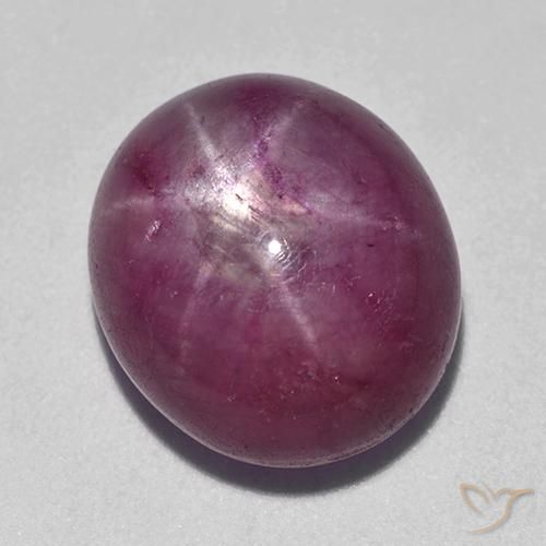 15.09 ct Purple Star Ruby Stone, Natural Star Ruby in Oval Cabochon Shape for Sale